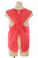 Coral OVERLAPPED OPEN BACK CHIFFON POCKET TOP